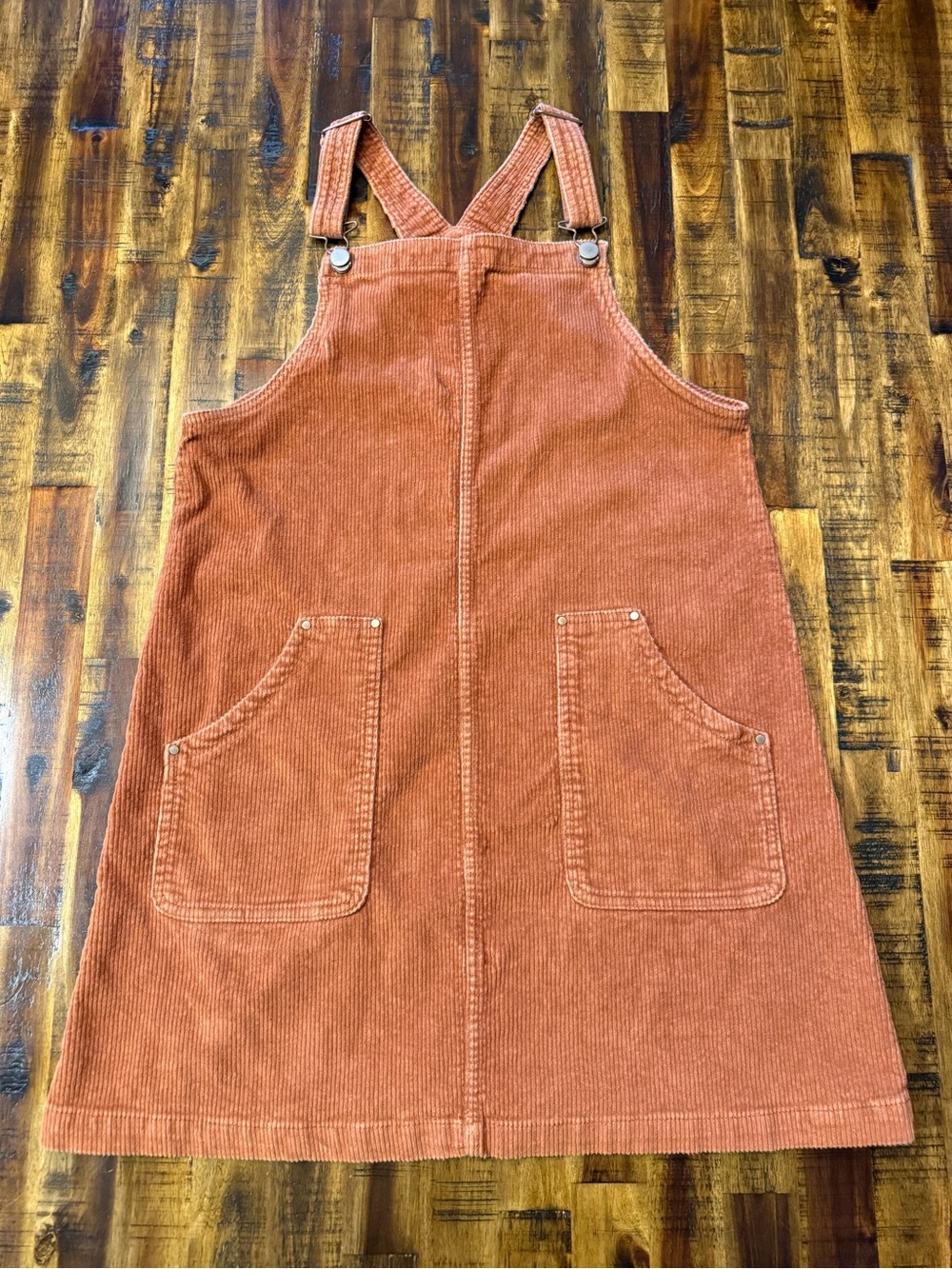 🍒Wonder Nation kids XL Corduroy Overall Dress. rust brown pumpkin orange whimsy